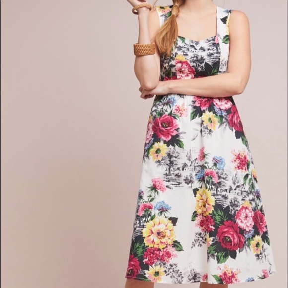 Anthropologie Floral Midi Amelia Dress - Picture 2 of 8